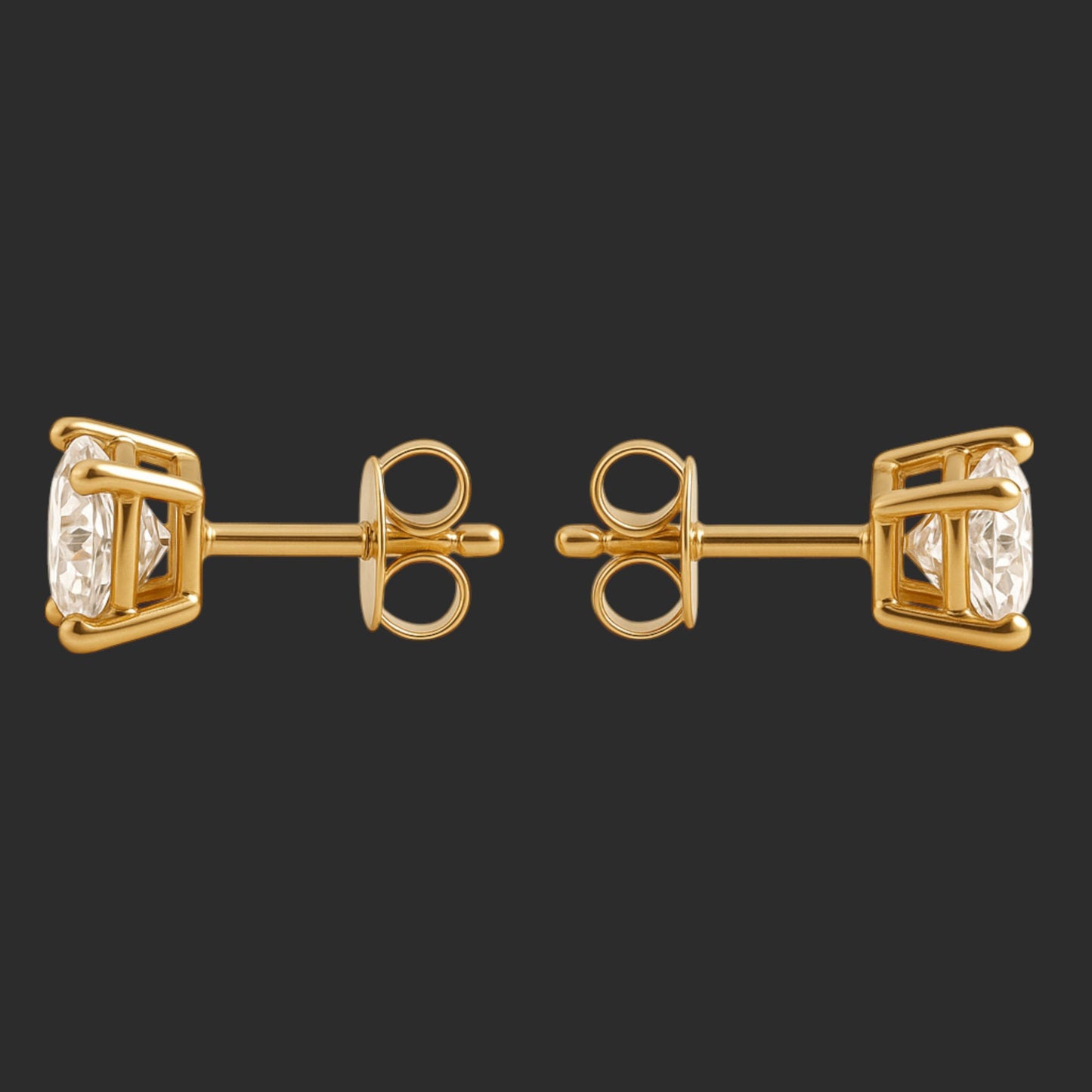 1CT Solé Studs Four-Prong Moissanite Studs