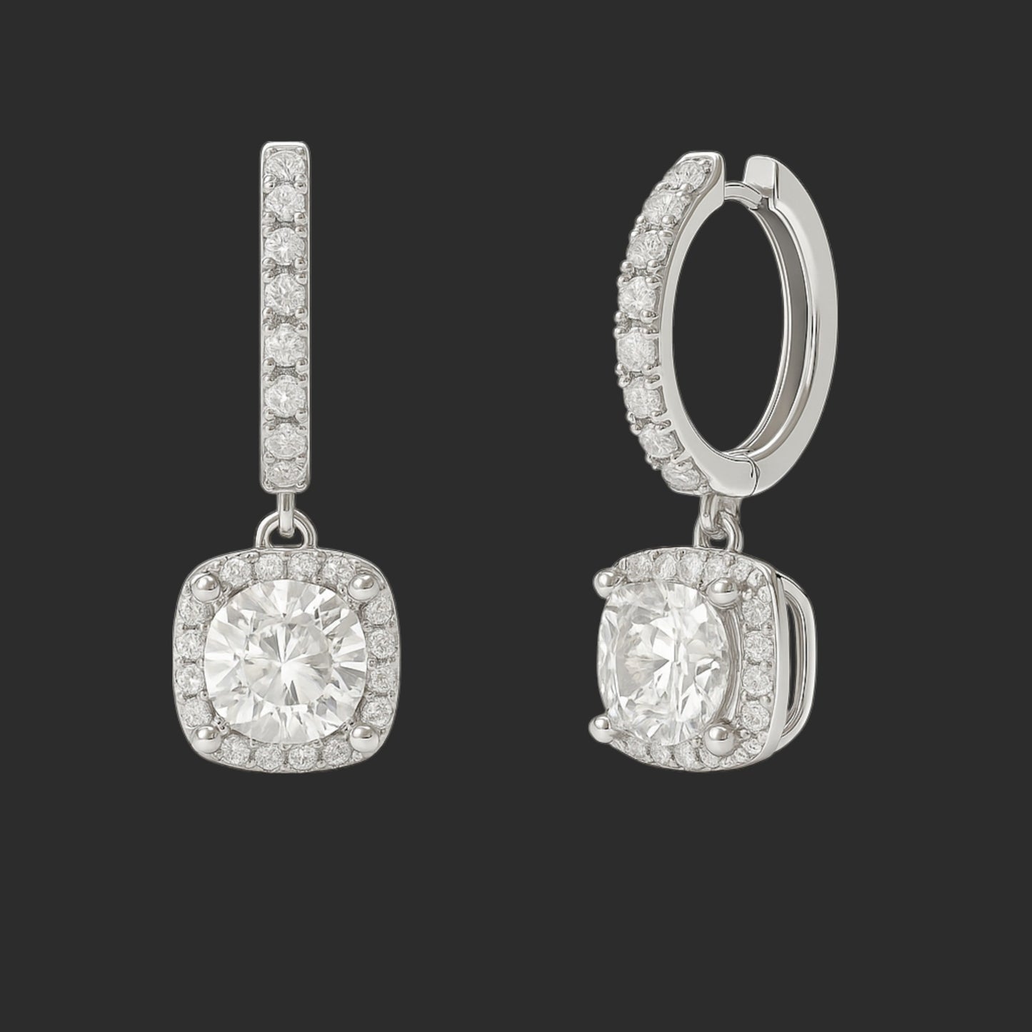 1CT Astra Drops Moissanite Hoops
