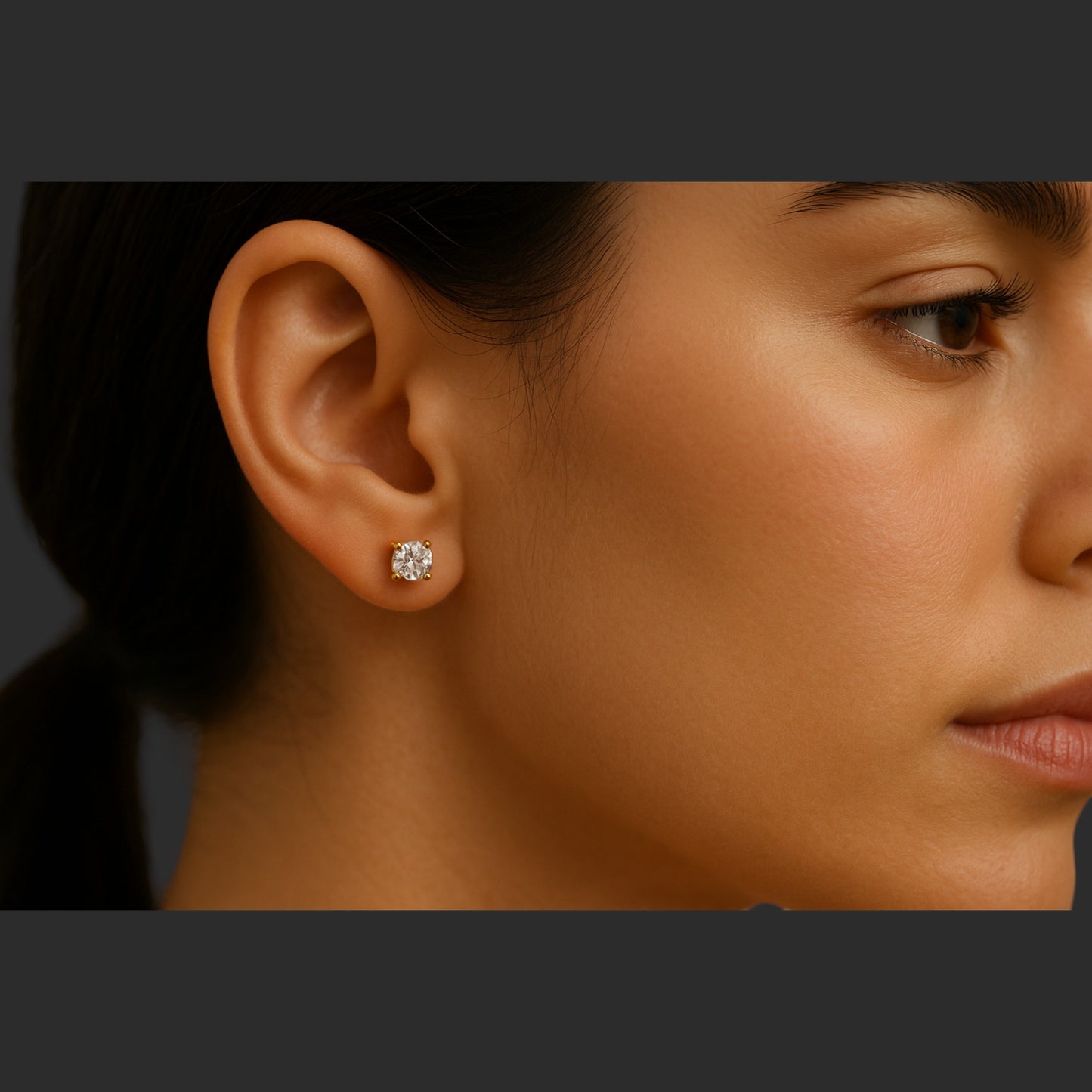 1CT Solé Studs Four-Prong Moissanite Studs