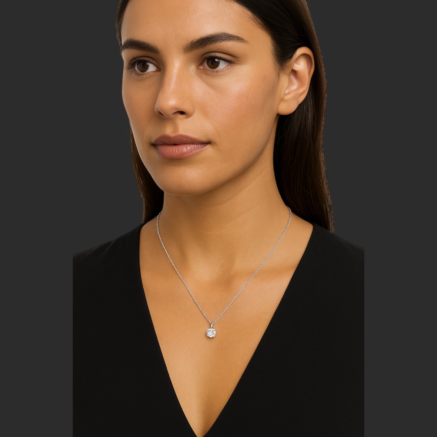 Classic Moissanite Solitaire Necklace
