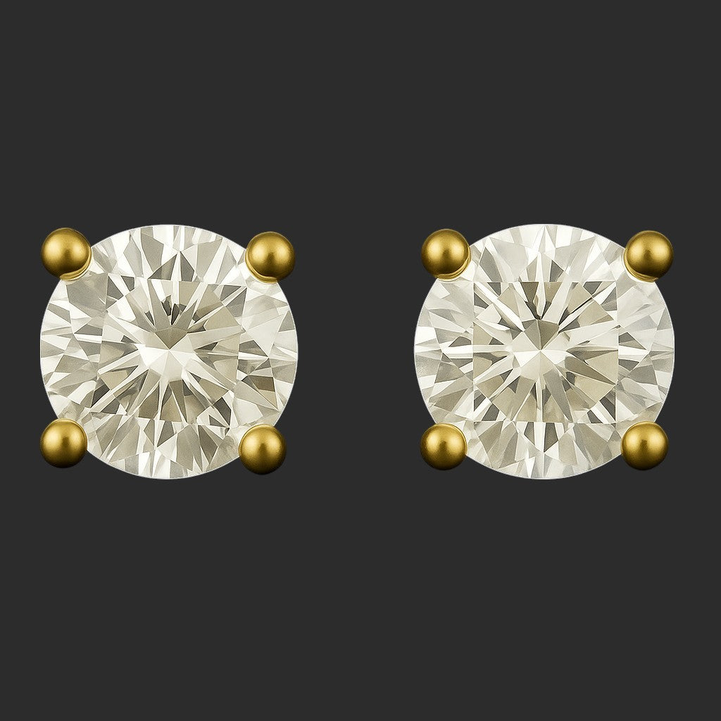 1CT Solé Studs Four-Prong Moissanite Studs