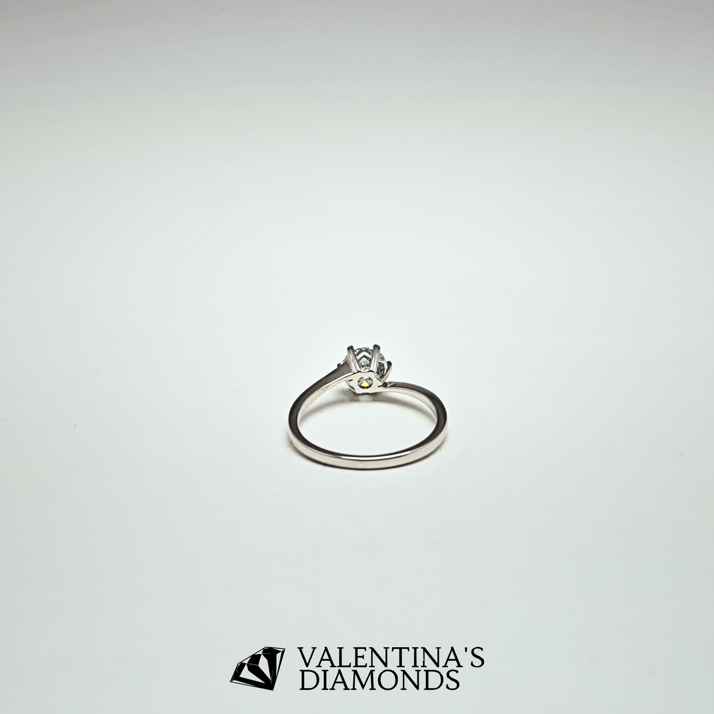 1CT Moissanite Solitaire Ring in Sterling Silver