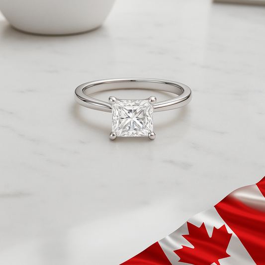 Princess-Cut Solitaire Moissanite Promise Ring