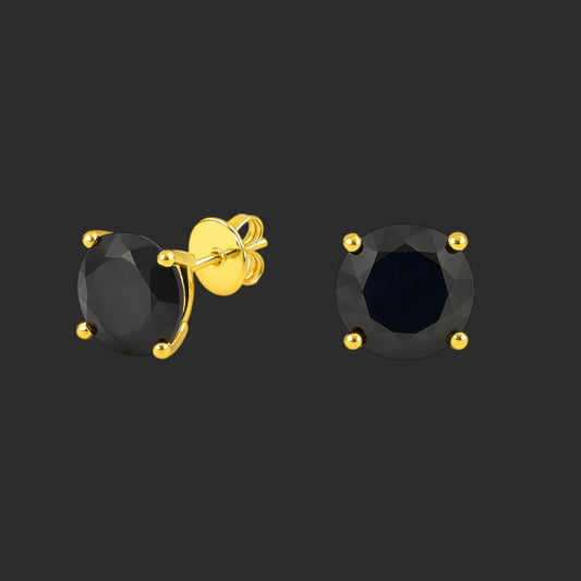 2CT Noir Solé 4-Prong Studs
