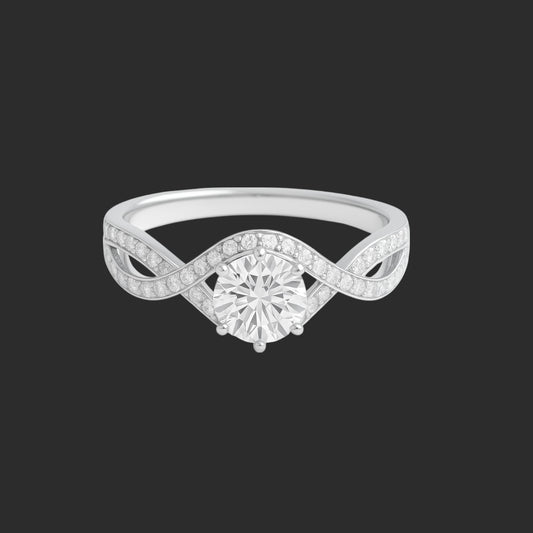 Moissanite Infinity Twist Ring