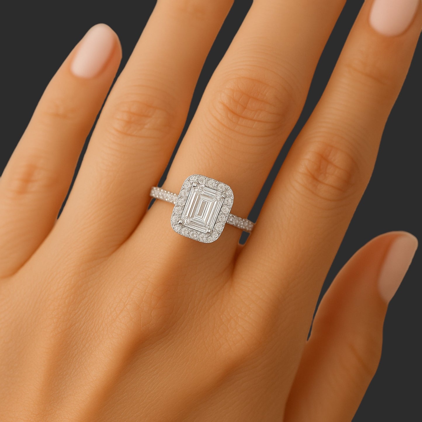 The Vivienne Emerald Halo Ring