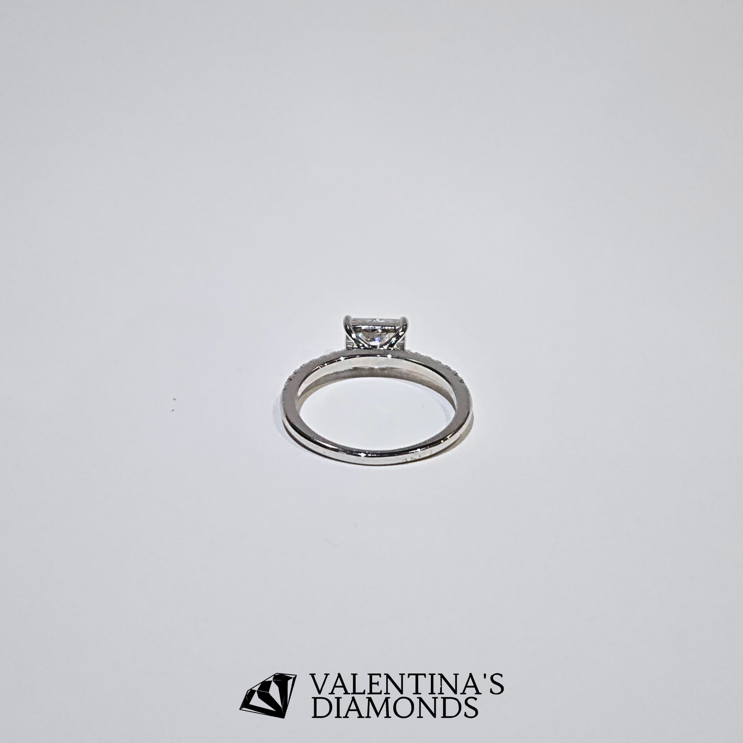 1CT Radiant-Cut Moissanite Ring in 18k White Gold-Plated Sterling Silver